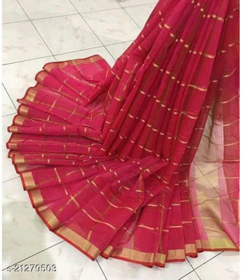 Vijay Laxmi Checkered Kanjivaram Silk Blend Saree(Multicolor)