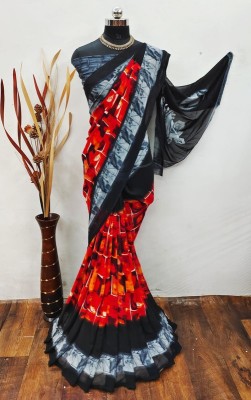 Sanjana Silks Printed Bollywood Georgette Saree(Red)
