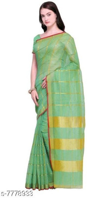 Vijay Laxmi Checkered Kanjivaram Silk Blend Saree(Multicolor)