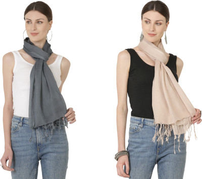 Sriyaana Solid Rayon Men & Women Scarf, Stole, Fancy Scarf