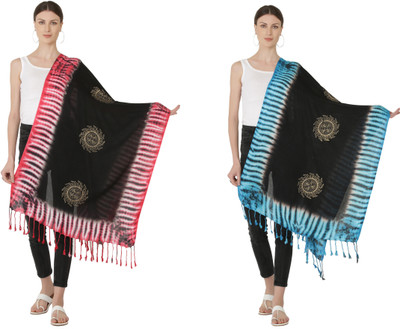 Sriyaana Printed Cotton Rayon Blend Women Scarf, Stole, Fancy Scarf