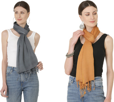 Sriyaana Solid Rayon Women Scarf, Stole, Fancy Scarf