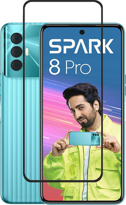 AKSHUD Edge To Edge Tempered Glass for Tecno SPARK 8 PRO(Pack of 1)