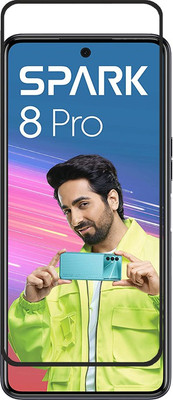 VDAT Edge To Edge Tempered Glass for Tecno SPARK 8 PRO(Pack of 1)