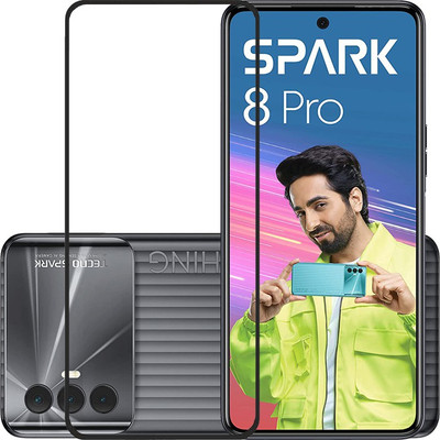 AKSHUD Edge To Edge Tempered Glass for Tecno SPARK 8 PRO(Pack of 1)