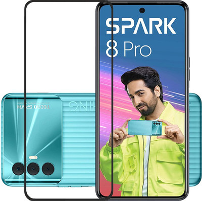 VDAT Edge To Edge Tempered Glass for Tecno SPARK 8 PRO(Pack of 1)