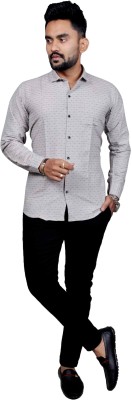 MP Creation Men Printed Casual Grey Shirt