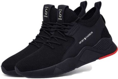 DzVR Black Light Weight Sports Casual Running Shoes Running Shoes For Men(Black)