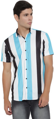 QUQZAKA Men Striped Casual Multicolor Shirt