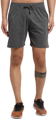 MACK JONNEY Solid Men Grey Regular Shorts