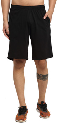 MACK JONNEY Solid Men Black Regular Shorts