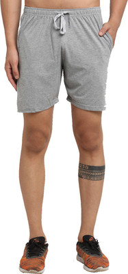 MACK JONNEY Solid Men Grey Regular Shorts