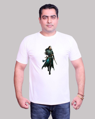NITYANAND CREATIONS Graphic Print Men Round Neck White T-Shirt