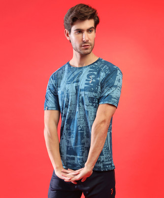 CAMPUS SUTRA Graphic Print Men Round Neck Blue T-Shirt