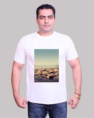NITYANAND CREATIONS Graphic Print Men Round Neck White T-Shirt