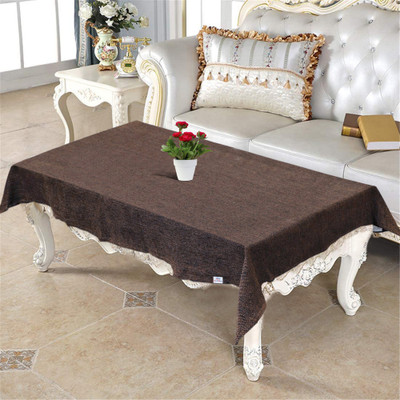 Heart Home Self Design 4 Seater Table Cover(Brown, Polyester)