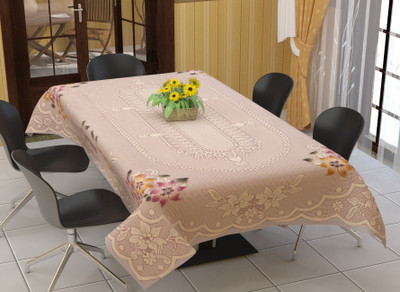 WiseHome Printed 6 Seater Table Cover(Rust, Net Cloth, Polyester)