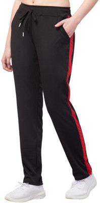 Bluecon Striped Women Black Track Pants