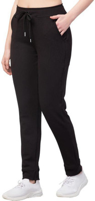 Bluecon Solid Women Black Track Pants