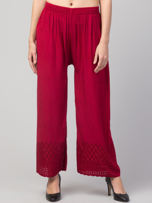 Volrik Flared Women Maroon Trousers