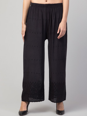 FamBee Relaxed Women Black Trousers