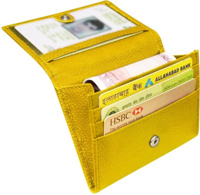 ABYS Men & Women Yellow Genuine Leather Wallet(5 Card Slots)