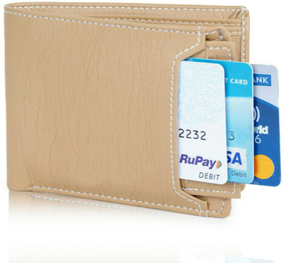 Felice Men Beige Artificial Leather Wallet(4 Card Slots)