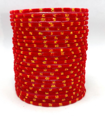 DURGANSH Glass Garnet Bangle Set(Pack of 24)