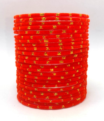 DURGANSH Glass Garnet Bangle Set(Pack of 24)