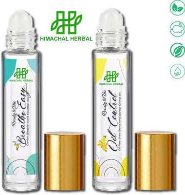Himachal Herbal Essential Oil Blend Roll on Combo For Breadth Easy and Oil Control(12 ml)