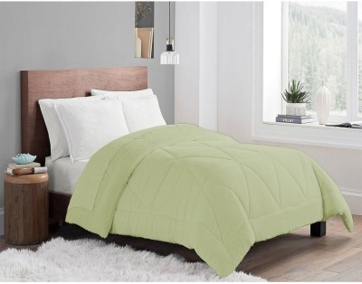 CRAZY WORLD Solid Double Comforter for  Mild Winter(Poly Cotton, dark sea green)