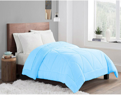 CRAZY WORLD Solid Double Comforter for  Mild Winter(Poly Cotton, aqua)