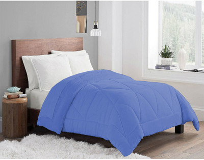 CRAZY WORLD Solid Single Comforter for  Mild Winter(Poly Cotton, dark slate blue)