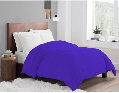 CRAZY WORLD Solid Double Comforter for  Mild Winter(Poly Cotton, Blue)