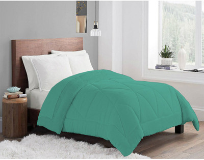 CRAZY WORLD Solid Double Comforter for  Mild Winter(Poly Cotton, dark gray)