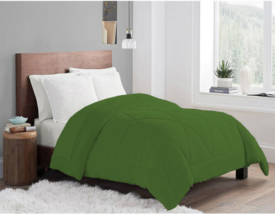 CRAZY WORLD Solid Double Comforter for  Mild Winter(Poly Cotton, Brown)