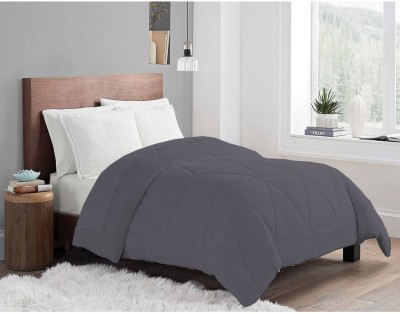 CRAZY WORLD Solid Single Comforter for  Mild Winter(Poly Cotton, dark slate gray)