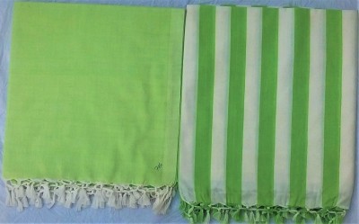 Orchid Striped Double Top Sheet for  AC Room(Cotton, Green)