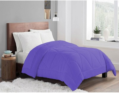 CRAZY WORLD Solid Double Comforter for  Mild Winter(Poly Cotton, blue violet)