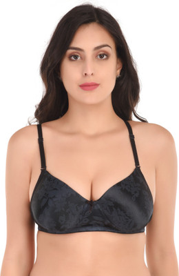 Body Lable Women Full Coverage Lightly Padded Bra(Black)