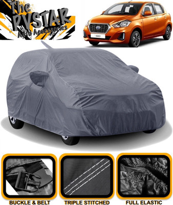 PVSTAR Car Cover For Datsun Go (With Mirror Pockets)(Grey)