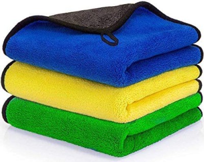 Daily Fest Microfiber Vehicle Washing  Cloth(Pack Of 3, 800 GSM)