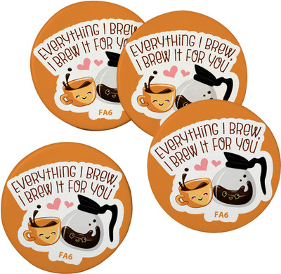 FA6 Round Wood Coaster Set(Pack of 4)