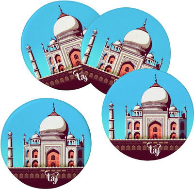 FA6 Round Wood Coaster Set(Pack of 4)