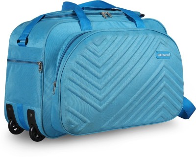 BREGGABOG (Expandable) 60L ZYPHER-SkyBlue Polyester Lightweight Cabin Size Luggage Duffle Strolley Bag Duffel With Wheels (Strolley)