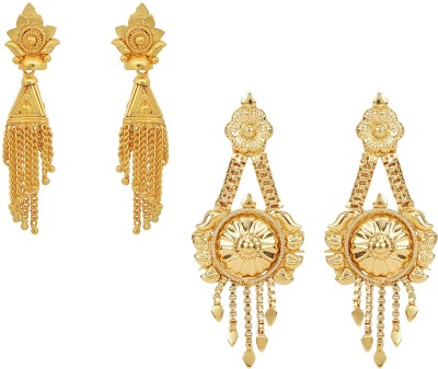 Happy Stoning Earrings Pack of 2 pairs Brass Jhumki Earring