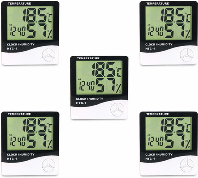 Convious Pack of 5 HTC-1 Thermo-Hygrometer Digital LCD Temperature Humidity Timer Meter Hydrometer
