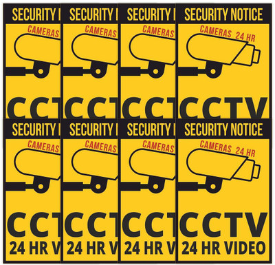 CVANU CCTV Security Sign Sticker Emergency Sign