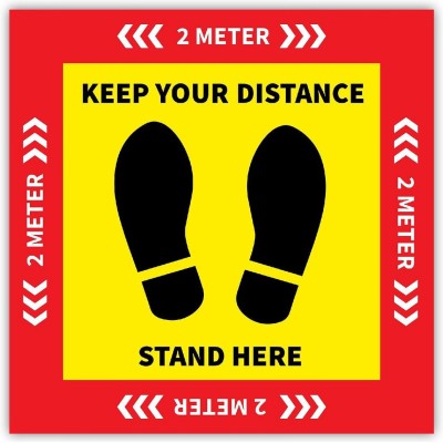 KREEPO 2 METER KEEP YOUR DISTANCE STAND HERE Emergency Sign