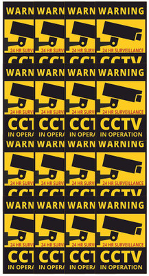 CVANU CCTV Security Sign Sticker Emergency Sign